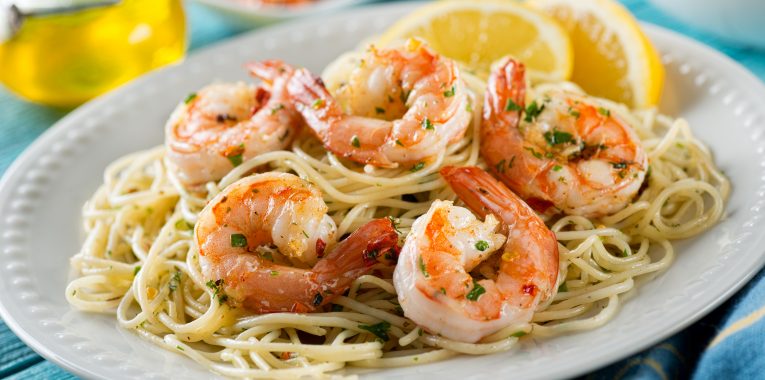 Shrimp Pasta Made With Pasolivo’s Flavored Olive Oil